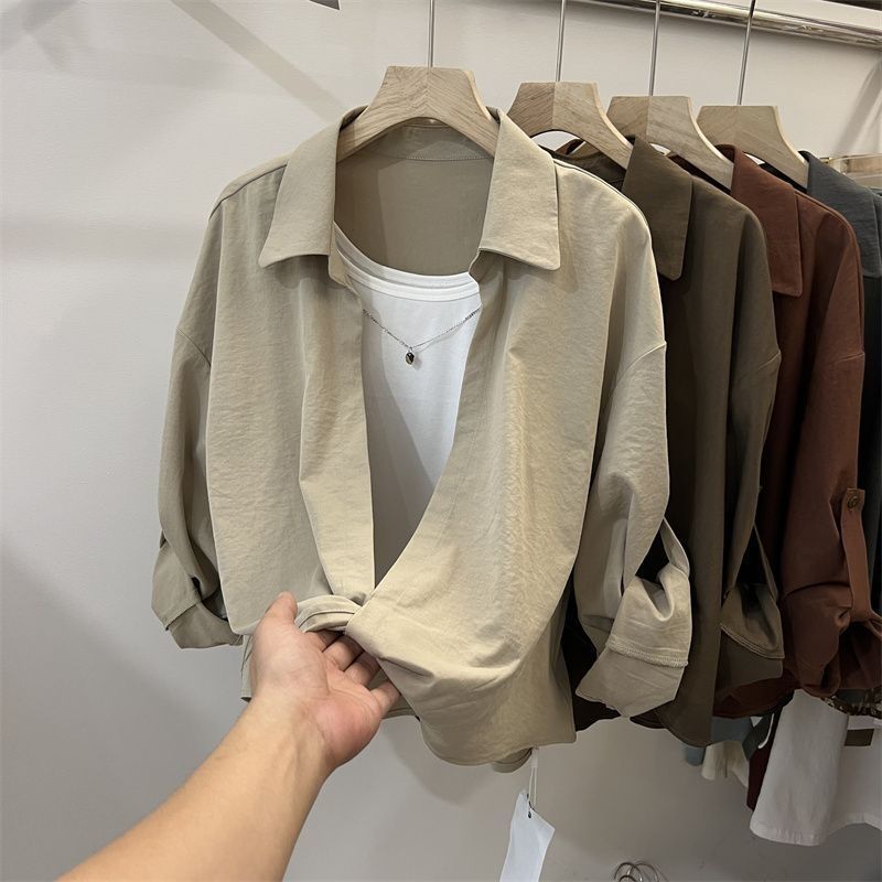Polo Collar Fake Two-Piece Long-Sleeved Shirt for Women 2025 Early Spring New Age-Reducing Beautiful and Chic Western Style Shirt Top