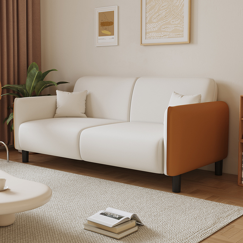 2025 sofá de piel de gato sala de estar de alquiler sofá de cuero dormitorio doble impermeable desgaste personalizado transfronterizo