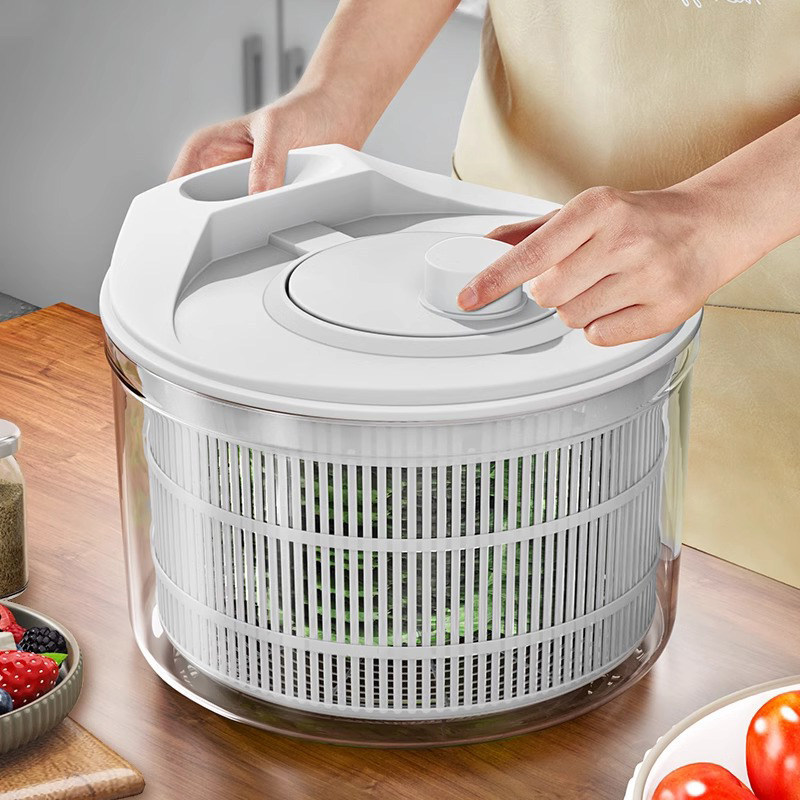 Vegetable Dehydrator, Household Spin Dryer, Manual Vegetable Washing Basin, Fruit Draining Basket, Kitchen Salad Tool, Large Capacity Vegetable Dehydrator, Household Spin Dryer, Manual Vegetable Washing Basin, Fruit Draining Basket, Kitchen Salad Tool, Large Capacity