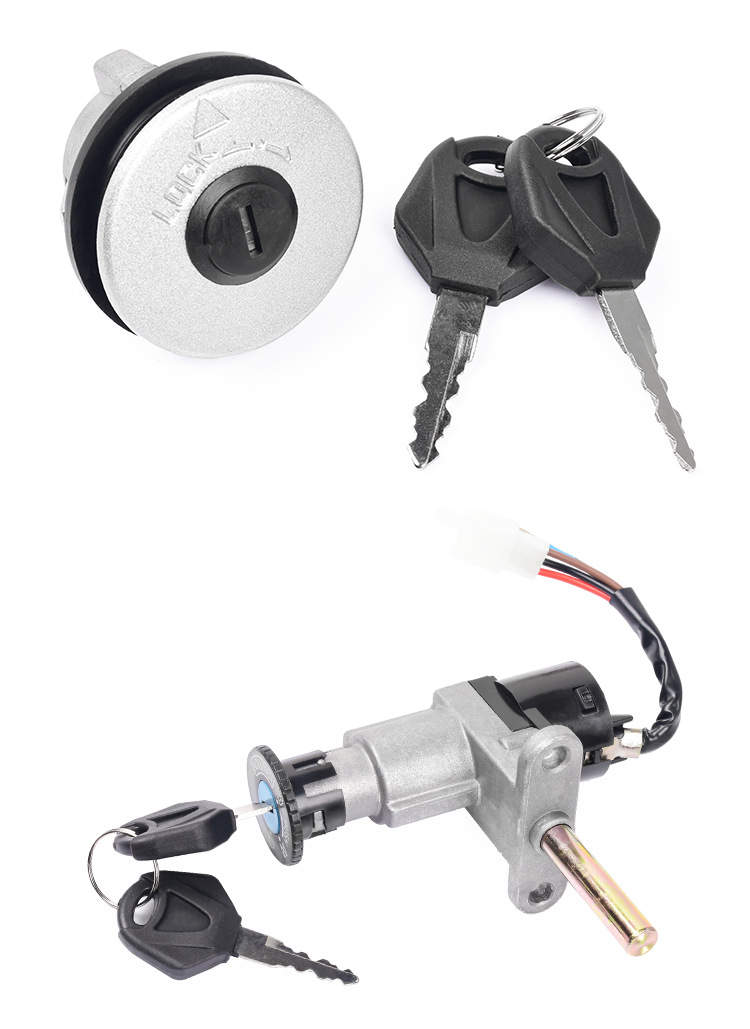 Old Motorcycle Lingying Zy125 Full Car Lock Electric Door Lock Scooter Set Lock Power Lock Front Lock Fuel Tank Cover