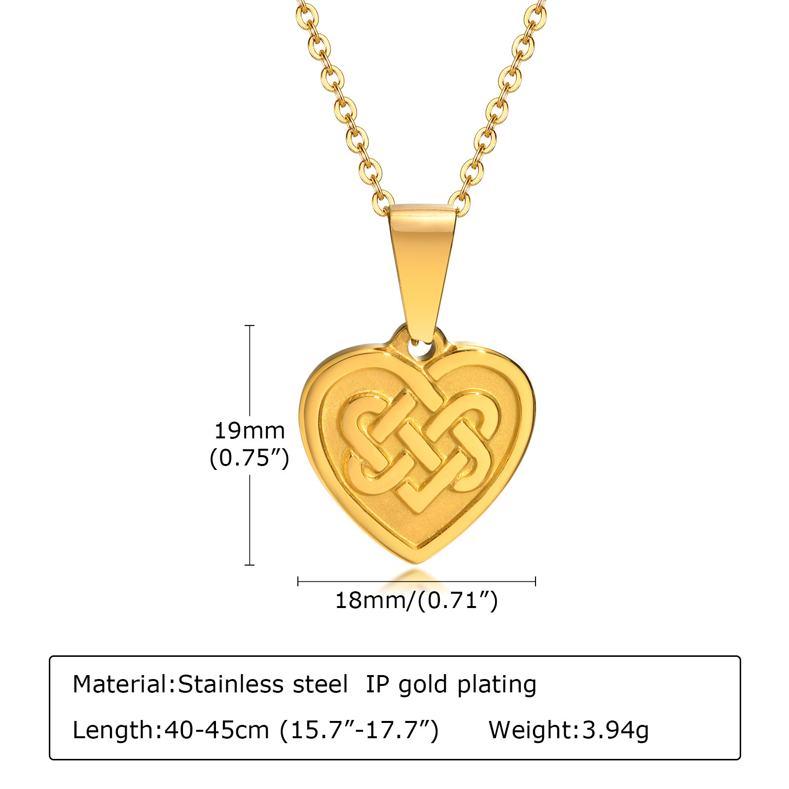 Retro Geometric Stainless Steel Gold Plated Zircon Pendant Necklace
