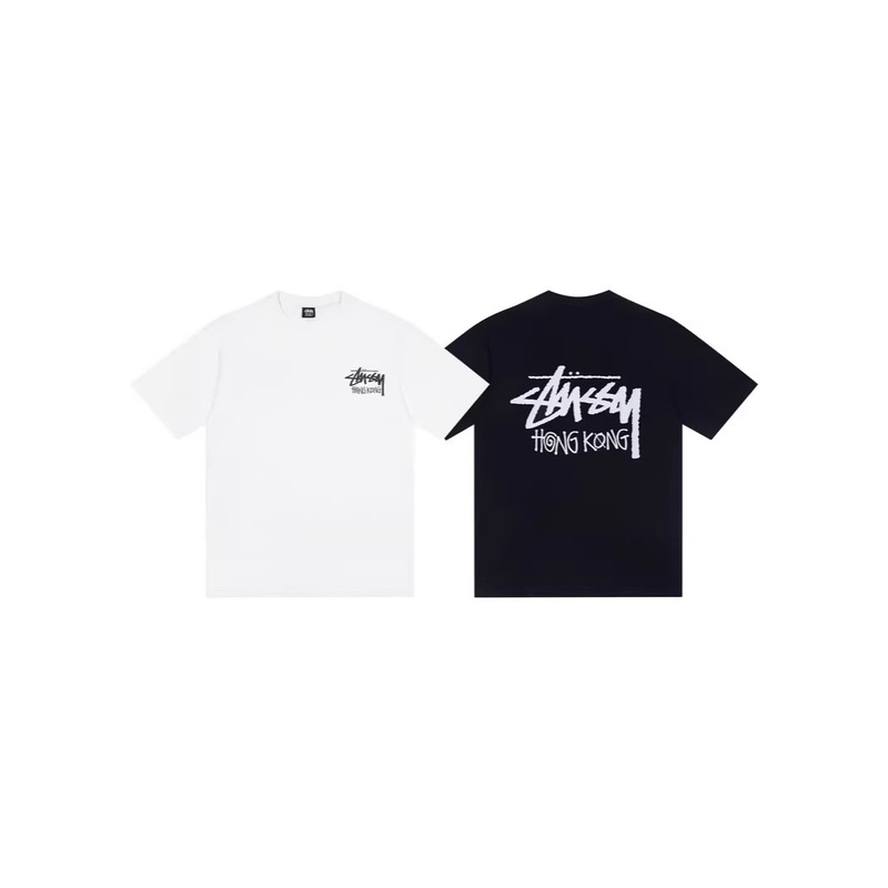 Cross-Border High-Quality Stu Stussy Hong Kong Limited Edition Printed Pattern Casual Loose Round Neck Short-Sleeved T-Shirt Couple Style Cross-Border High-Quality Stu Stussy Hong Kong Limited Edition Printed Pattern Casual Loose Round Neck Short-Sleeved T-Shirt Couple Style