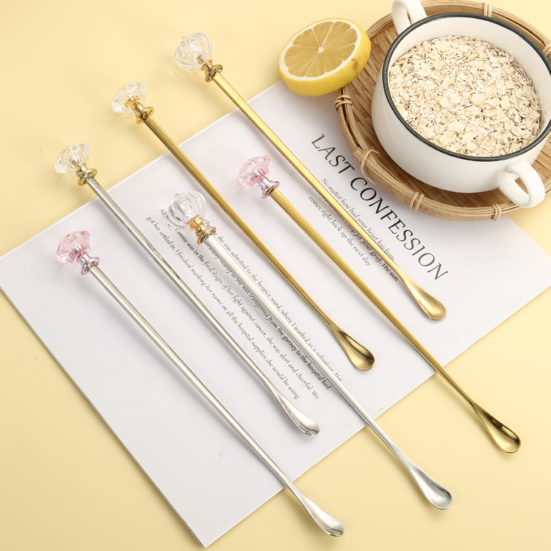 304不锈钢加厚咖啡搅拌棒 现货创意可爱长柄咖啡冰勺鸡尾酒搅拌勺