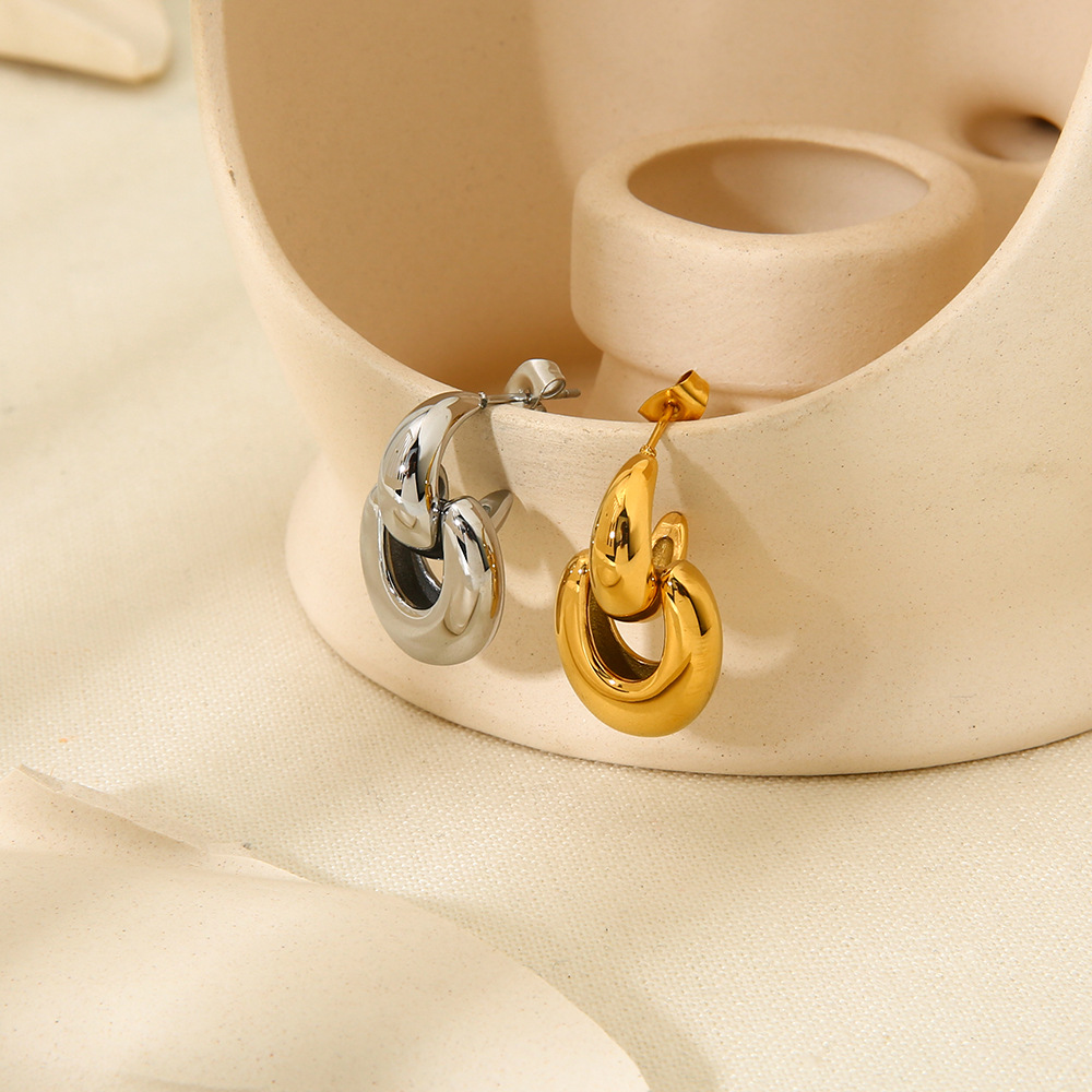 Holiday, Daily Occasion 1 Pair Lady Geometric Plating 304 Stainless Steel Drop Earrings