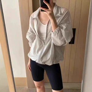 现货 夏季韩国东大门OU*CE宽松纯色拉链薄款防晒立领外套防晒衣女
