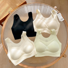 フリーサイズ、軽くてヌーディーなプッシュアップベスト風下着、シームレスワンピースブラジャー、女性用