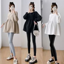 孕妇秋冬卫衣中长款宽松加厚套装2025新款洋气显瘦上衣女两件套