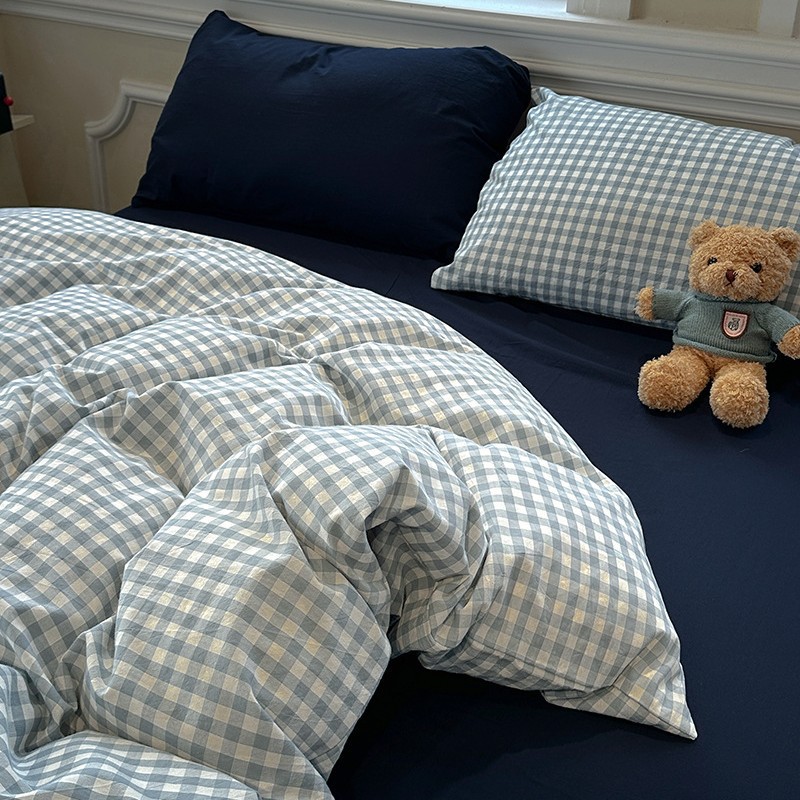 Minimalistisches Bettwäsche Set Aus Gewaschener Baumwolle_voghion.com