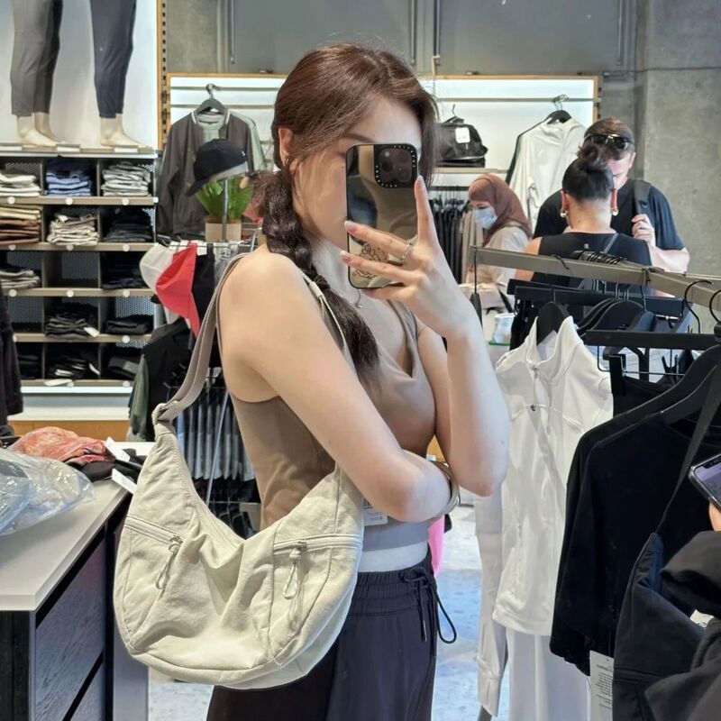 Lulu Croissant Bag Single Shoulder Crossbody Fitness Sports Large Capacity Lulu Croissant Bag