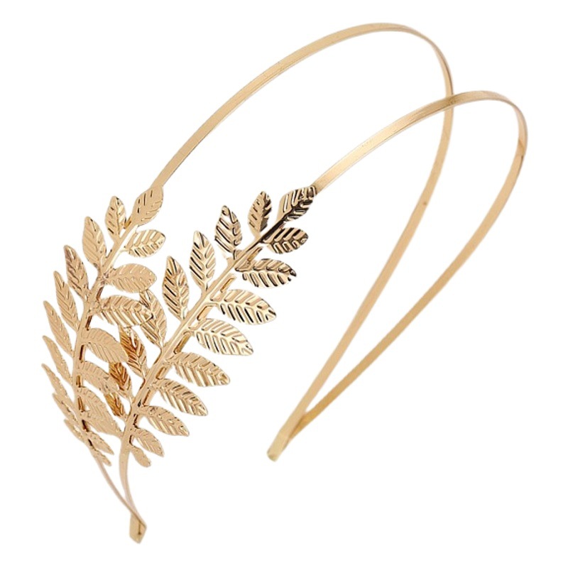 Estilo coreano moda hoja diadema nupcial tocado accesorios para el cabello Amazon hoja de oro diadema hoja tocado
