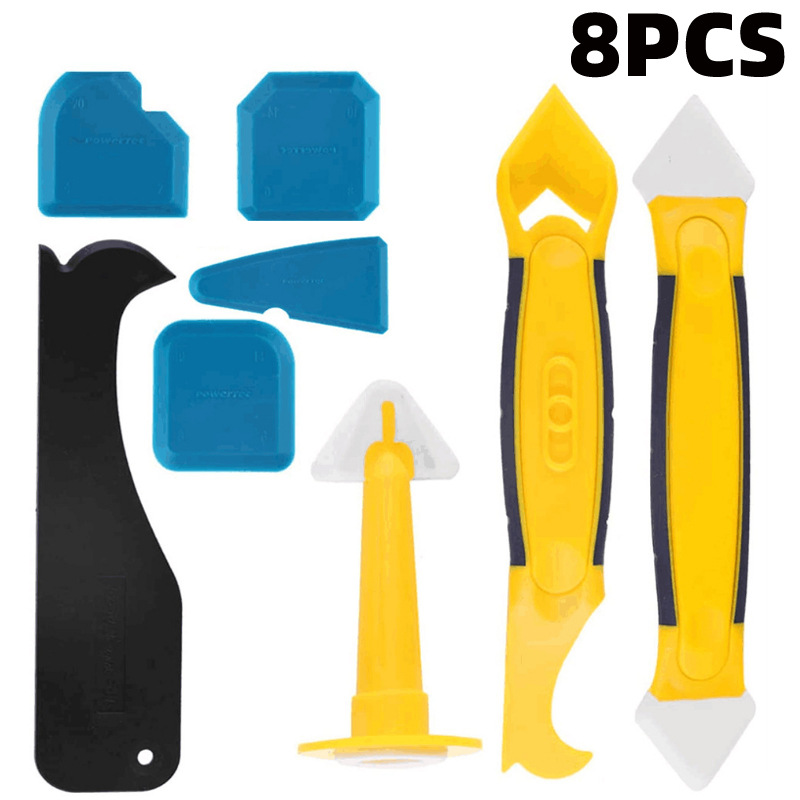 跨境8件套美缝工具玻璃胶填缝刮板刮铲厨房地板水槽修整工具