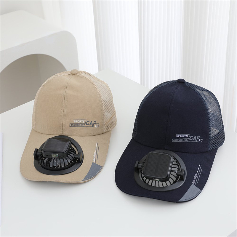 Summer Solar-Powered Charging Fan Hat Outdoor Sunshade Sun Protection Half-Mesh Extended Brim Breathable Unisex Baseball Cap Summer Solar-Powered Charging Fan Hat Outdoor Sunshade Sun Protection Half-Mesh Extended Brim Breathable Unisex Baseball Cap