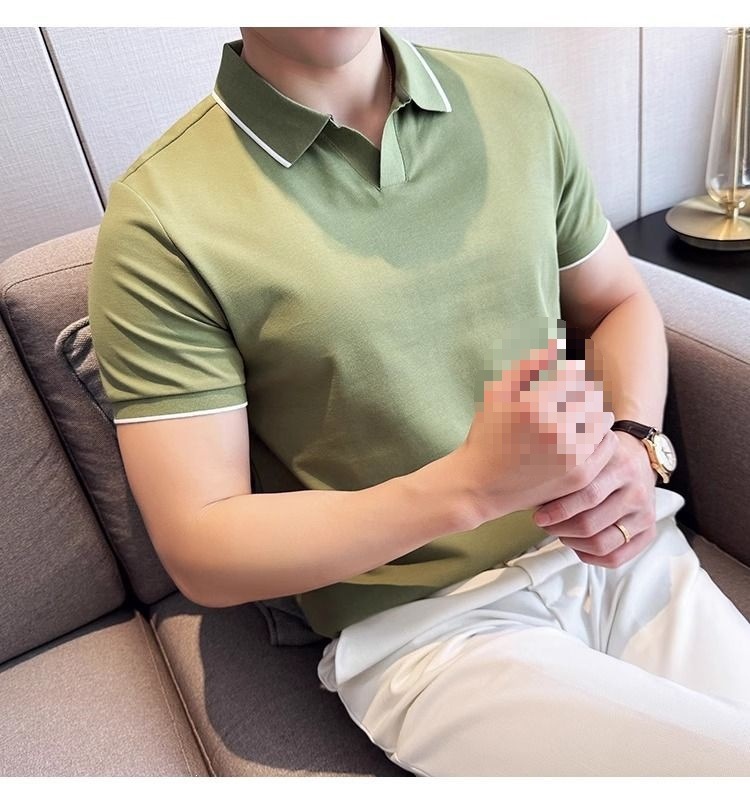 Áo Polo Nam Cổ Bẻ Vải Lụa Băng Mát Mùa Hè Tay Ngắn — màu đen, Cao bồi xanh, màu trắng chi tiết 27