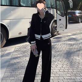 跨境胖MM大码女装秋季时尚套装宽松韩版运动连帽卫衣长裤两件套
