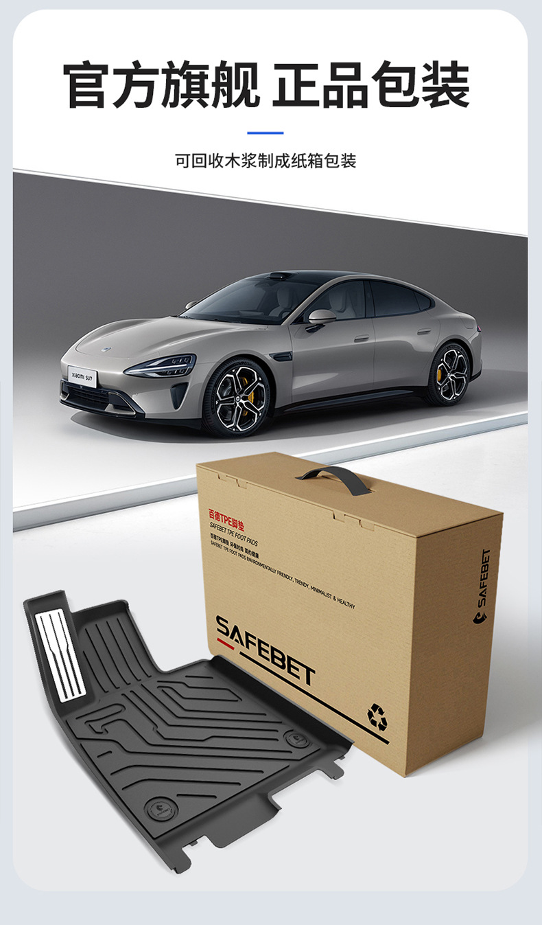 Suitable for Xiaomi Su7 Su7 Ultra Yu7 Special All-Weather Tpe Car Floor Mats and Vehicle Accessories Modification