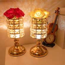 七夕礼物送女友玫瑰小夜灯led水晶氛围灯卧室床头蜡烛灯充电台灯