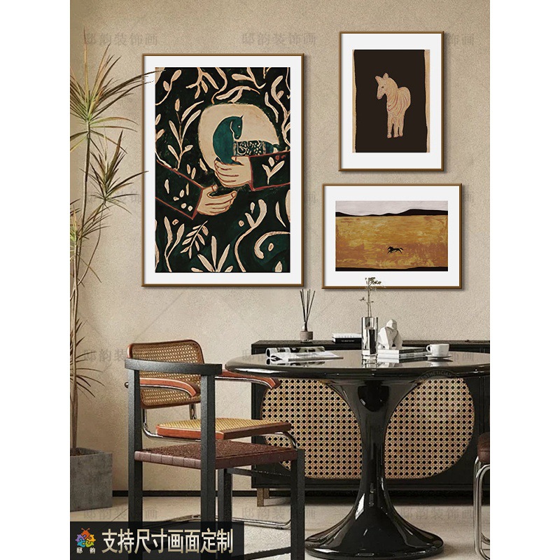 Medieval-style living room and dining room wall art set, modern home decor mural, decorative painting for guesthouses and hotel rooms