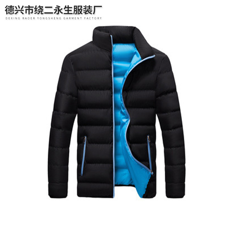 AliExpress Amazon Winter Thickened Sports Cotton-padded Clothes Men's Vertical Collar Cardigan Outdoor Cotton-padded Jacket Casual Jacket Warm-keeping for Men