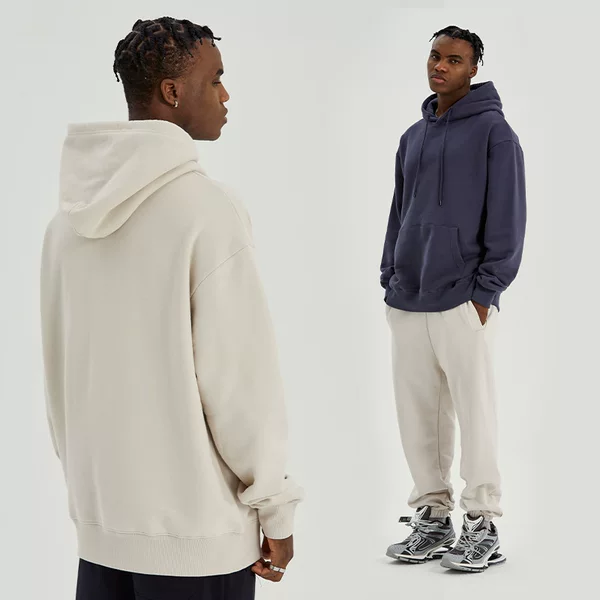 American retro washed drop-shoulder sweatshirt, loose oversized hooded jacket, cross-border trendy brand blank sweatshirt from the source factory