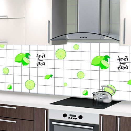 Kitchen oil-proof stickers self-adhesive waterproof smoke and moisture-proof range hood wallpaper cabinet stove table renovation wall wall stickers
