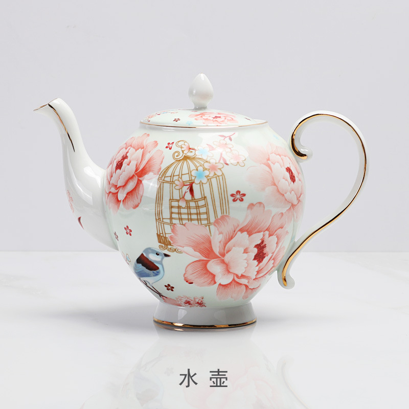 Nuevo juego de tazas y platillos de café de flores de té de flores retro, fresco y moderno, juego de té de la tarde británico, caja de regalo, taza de agua