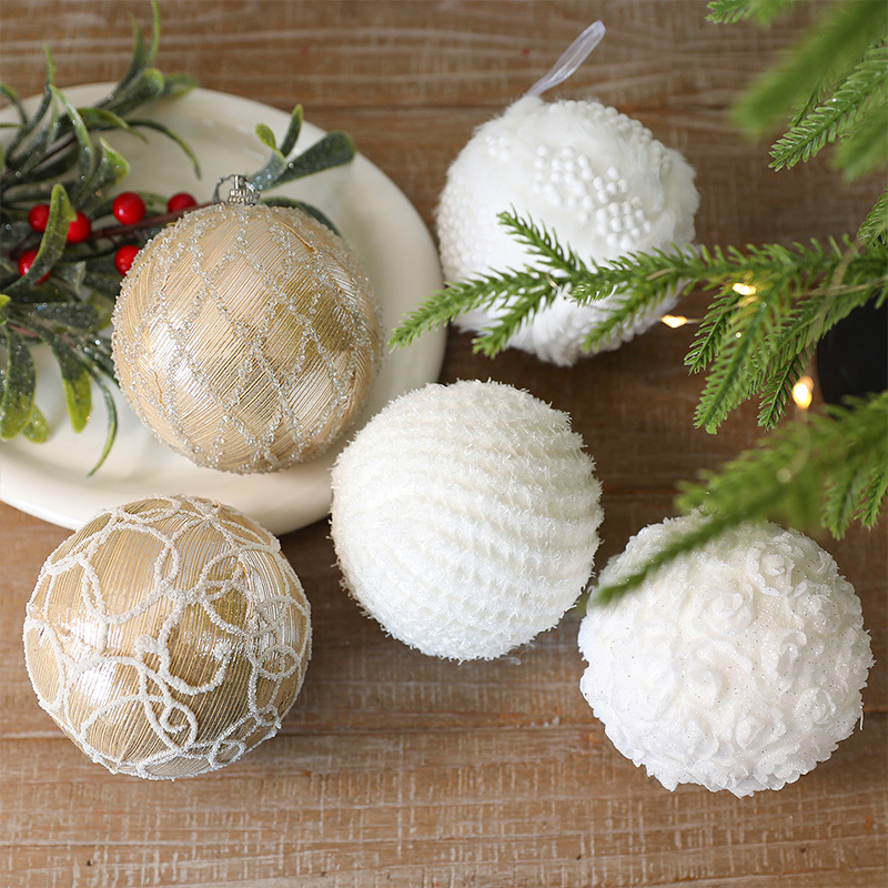 Nuevo árbol de Navidad de 10CM bola de decoración de bolas de Navidad colgantes de espuma pilares decoraciones de Navidad colgantes de bolas