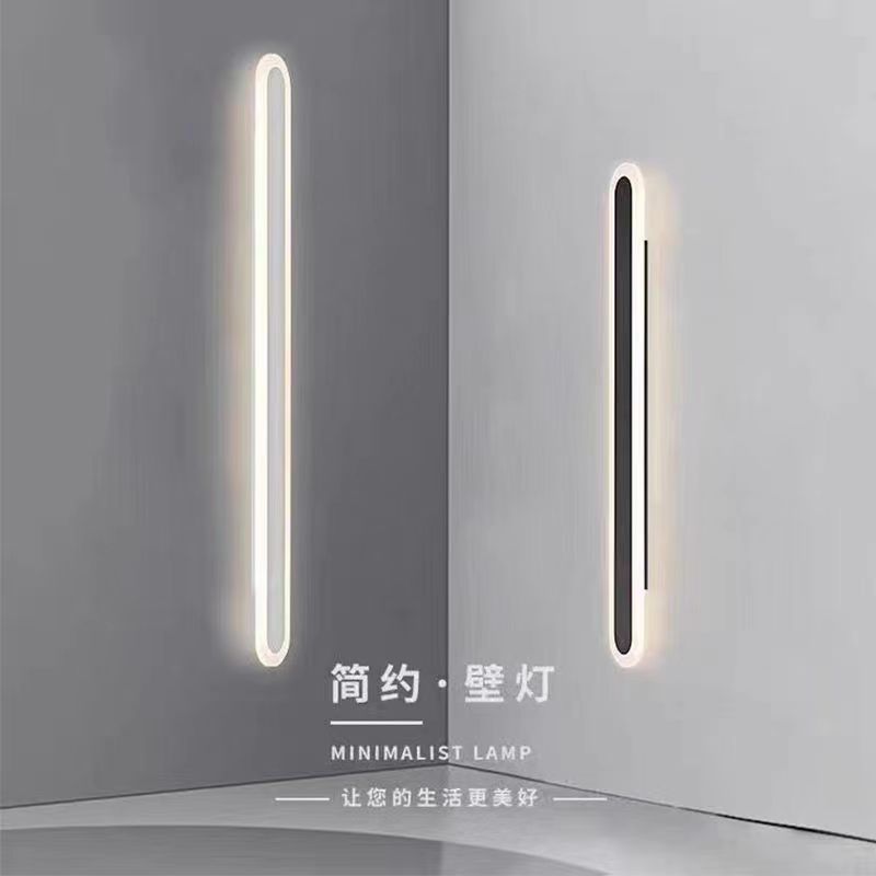 lámpara de pared larga LED moderna minimalista dormitorio cabecera lámpara nórdica minimalista sala de estar fondo lámpara de pared escalera