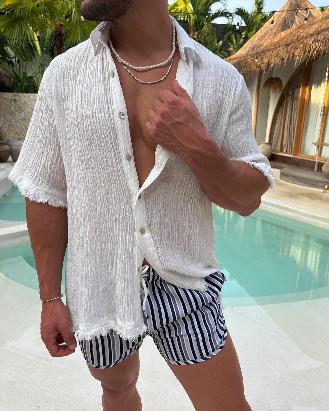 Title 5, Mens Cotton Linen Short Sleeved Casual Loose F...