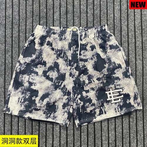 LE American Double-layer Shorts Camouflage with Inner Lining Running Basketball Pants Casual Quarter Pants Men's Trend Brand Foreign Trade