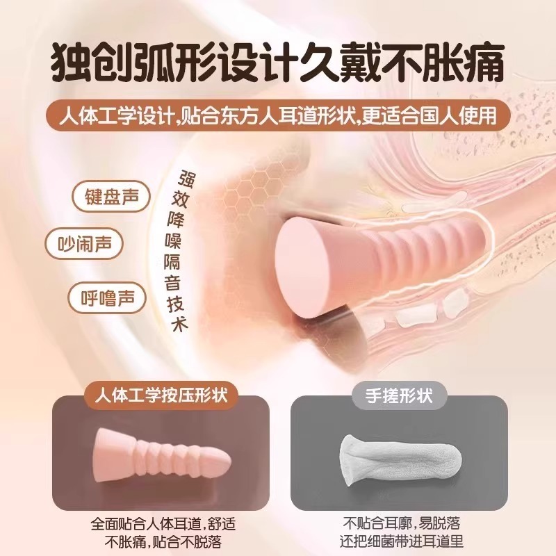 耳塞睡眠通用加强隔音学习睡觉打呼噜防吵降噪静音小熊按压塑形仓|undefined