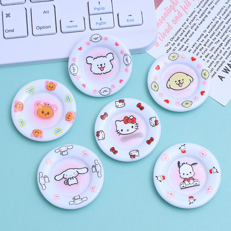 可爱小狗盘子系列diy饰品配件创意洞洞鞋扣材料奶油胶树脂小配件