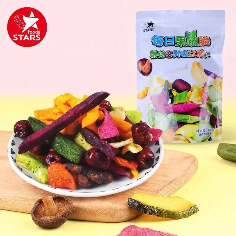 Star Daily Fruit and Vegetable Crisps Mixed Vegetable and Fruit Dried Greens Crisps Famous Snacks Snack 228g Bag