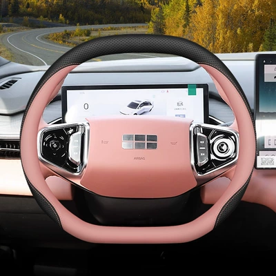 2025 Geely Galaxy L6 Steering Wheel Cover L6Emi L7 Special Starship 7Emi E5 E8 Ultra-Thin Handlebar Cover (Steering wheel cover) - galaxy-series-double-d-black-warm-brown-set-type-ultra-thin-default