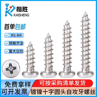 PA十字圆头自攻螺丝 十字盘头自攻钉 微型m2m3m4自攻螺丝加工定制