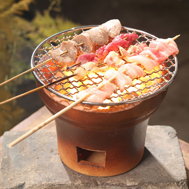 不锈钢烧烤网304加粗圆形碳炉茶点心网片工具配件家用小型网烤串