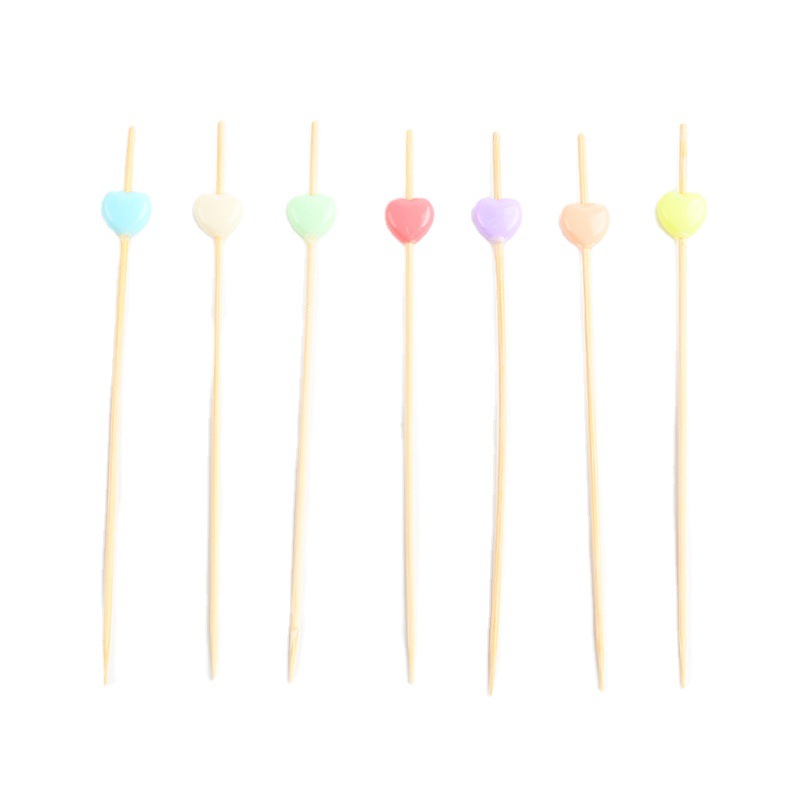 Tabas de bambú desechables de color amor tablas de fruta supermercado de comida de prueba tablas de bambú creativas en stock al por mayor