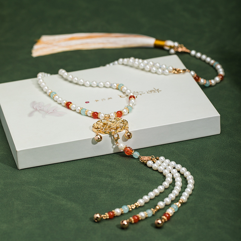 national style necklace collection horse-face skirt necklace ancient style han chinese clothing necklace long necklace beiyun tassel chinese style jewelry