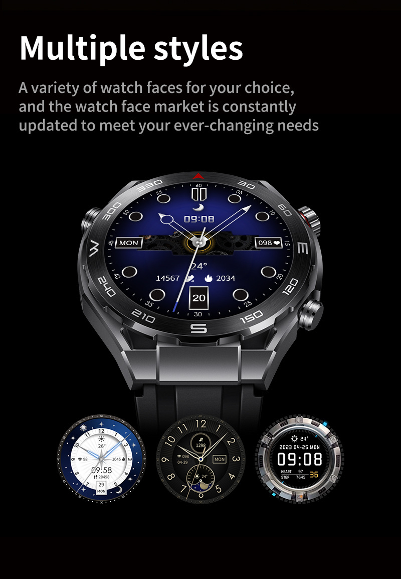 MT15S Smart Watch 1,6 Zoll 4DOLED Bildschirm Kompass NFC_voghion.com