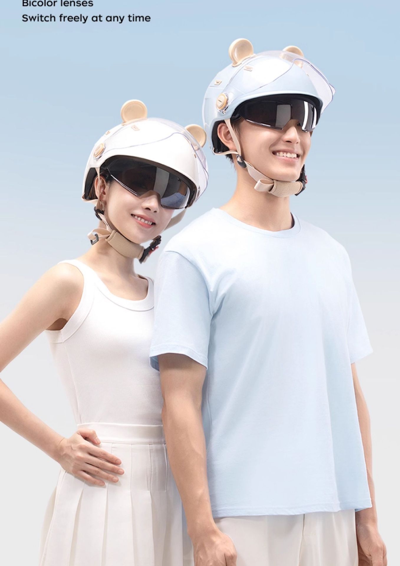 Vintage Cute Women's Electric Scooter Helmet with Dual Mirrors, 3C Certified, Suitable for All Seasons, Warm Motorcycle Safety Helmet