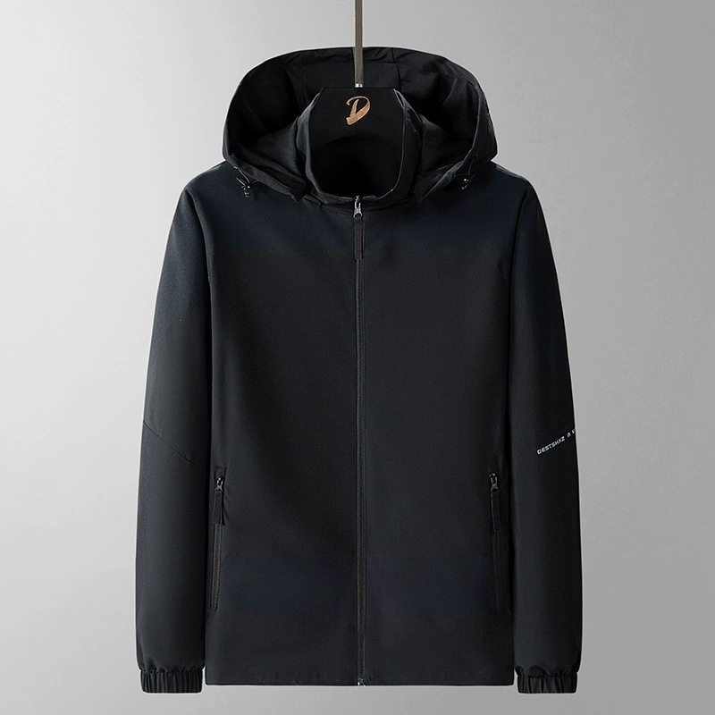 2023 Новый стиль Съемная куртка-шляпа Мужская повседневная спортивная уличная ветрозащитная эластичная спортивная куртка больших размеров Отдельная одежда