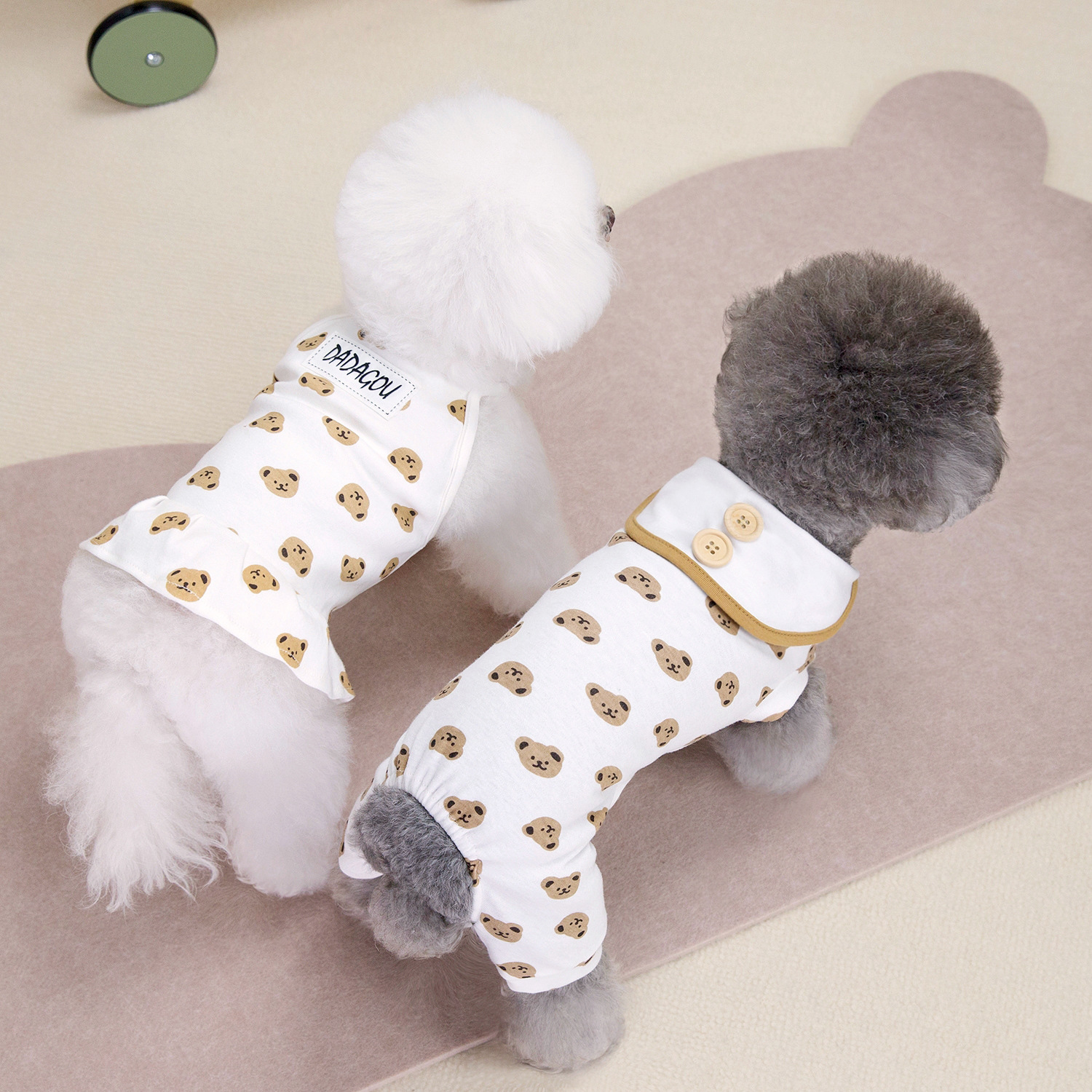 Summer Style Bear Print Camisole Cute Casual Vest For Students Comfortable Polyester Fabric Pet Supplies_voghion.com