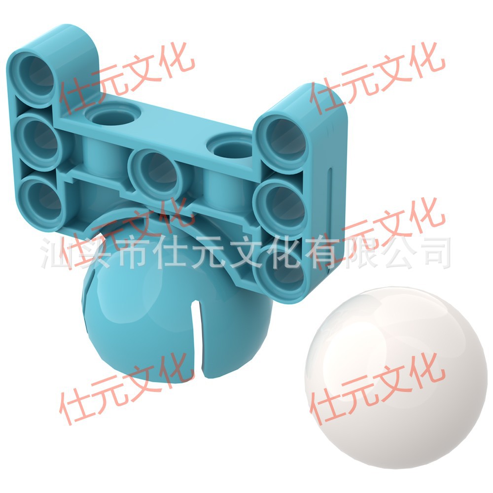 兼容乐高39370积木科技件转向球支架spike转向轮塑料球