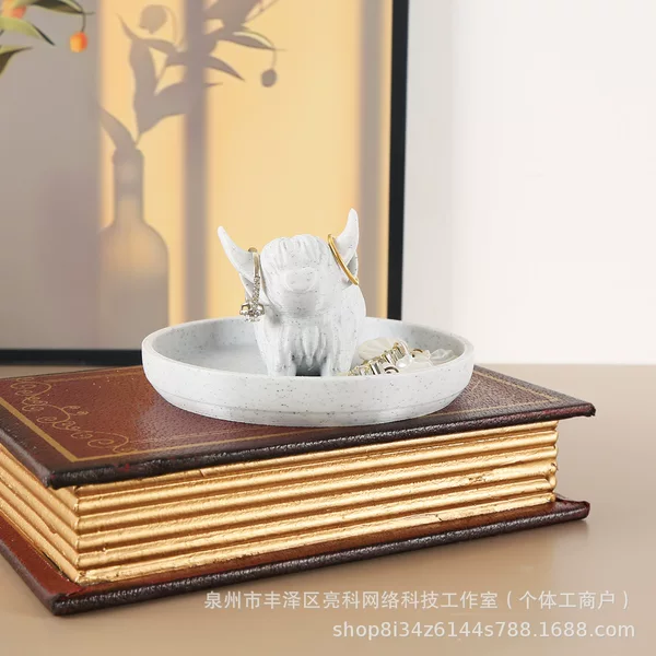 Scottish Highland Cow Jewelry Tray, Creative Cute Cow Storage Rack, Cute Shape, Desktop Essential