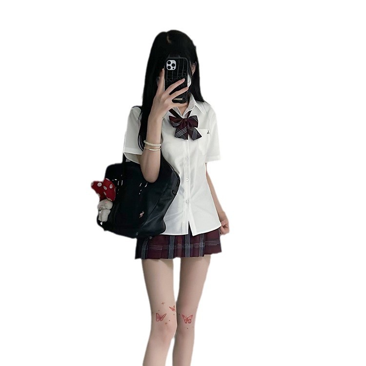 THORNY RABBIT 오리지널 반팔 JK 셔츠 가을 교복 일본 대학 스타일 학용품 감각 여성용 반팔 코너 셔츠