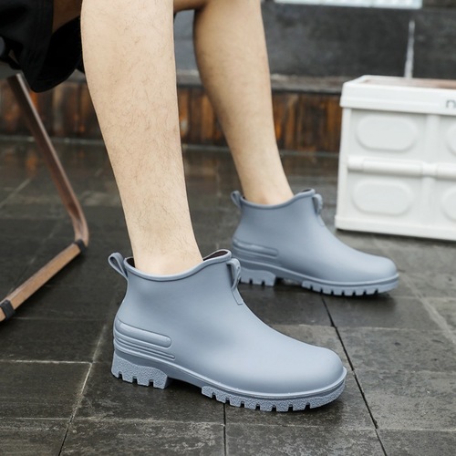 Men's Chelsea rain boots short boots women's fashionable outdoor wading shoes low-top rubber shoes slip-on shoes