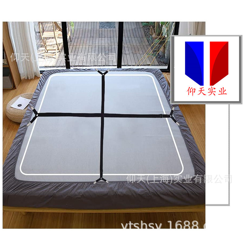 Sábana de cama soporte ajustable Cruz hoja de cama clip banda elástica equipado hoja sujetador Correa Clip, 2 negro