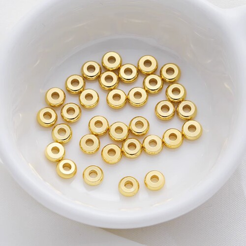 14K gold-filled beads scattered pearl glossy flat spacers handmade diy bracelets and anklets jewelry accessories accessories materials