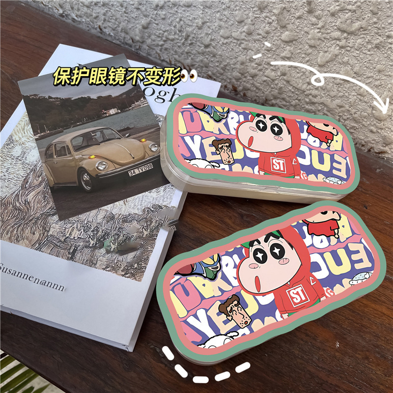 Estuche para gafas moderno con un toque de alta gama, diseño ondulado y bonito, estuche transparente portátil para gafas, estuche para gafas de miopía, estuche para gafas infantiles.