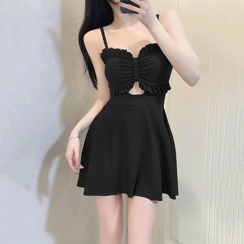 Summer New INSPOT Style Women's Two-Piece Swimsuit, Bodysuit Style Slimming, Stomach Covering Conservative Hot Spring Swimming Outfit