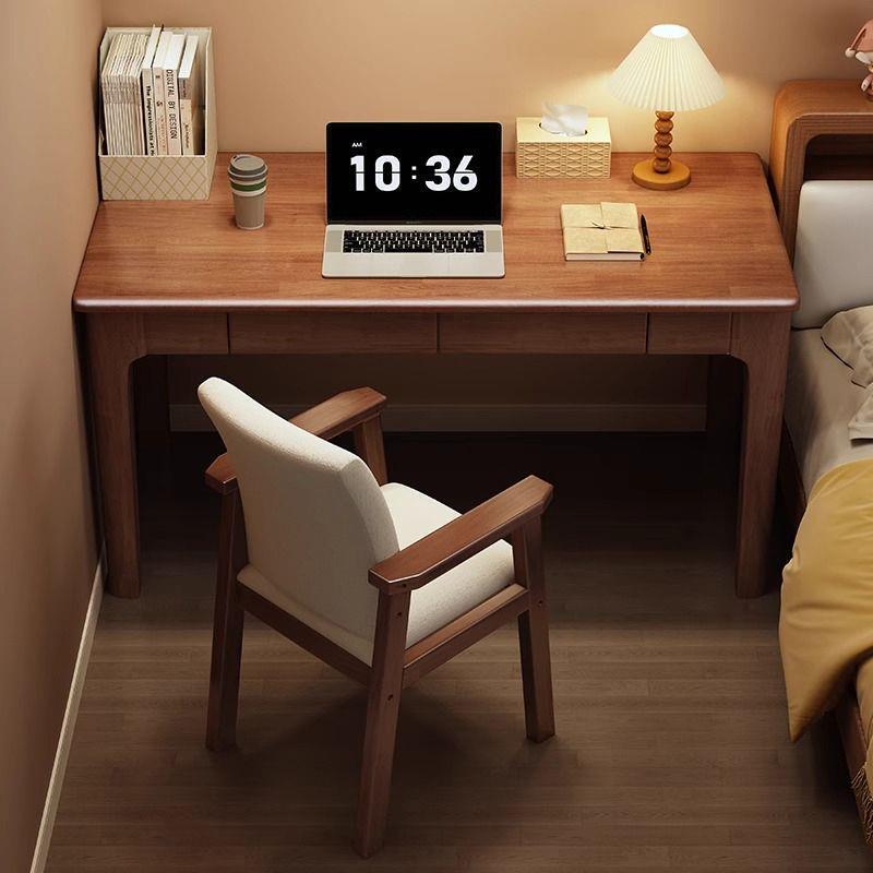 All-Solid Wood Desk for Home Use, Small Apartment Bedside Writing Desk, Bedroom Student Study Long Table, Adult Computer Desk